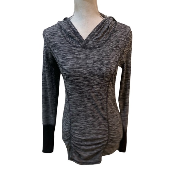 RBX performance athletic hoodie gray heathered Overstitching thumb hole small - Picture 2 of 14